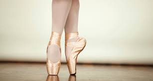 close up on ballerina pointe